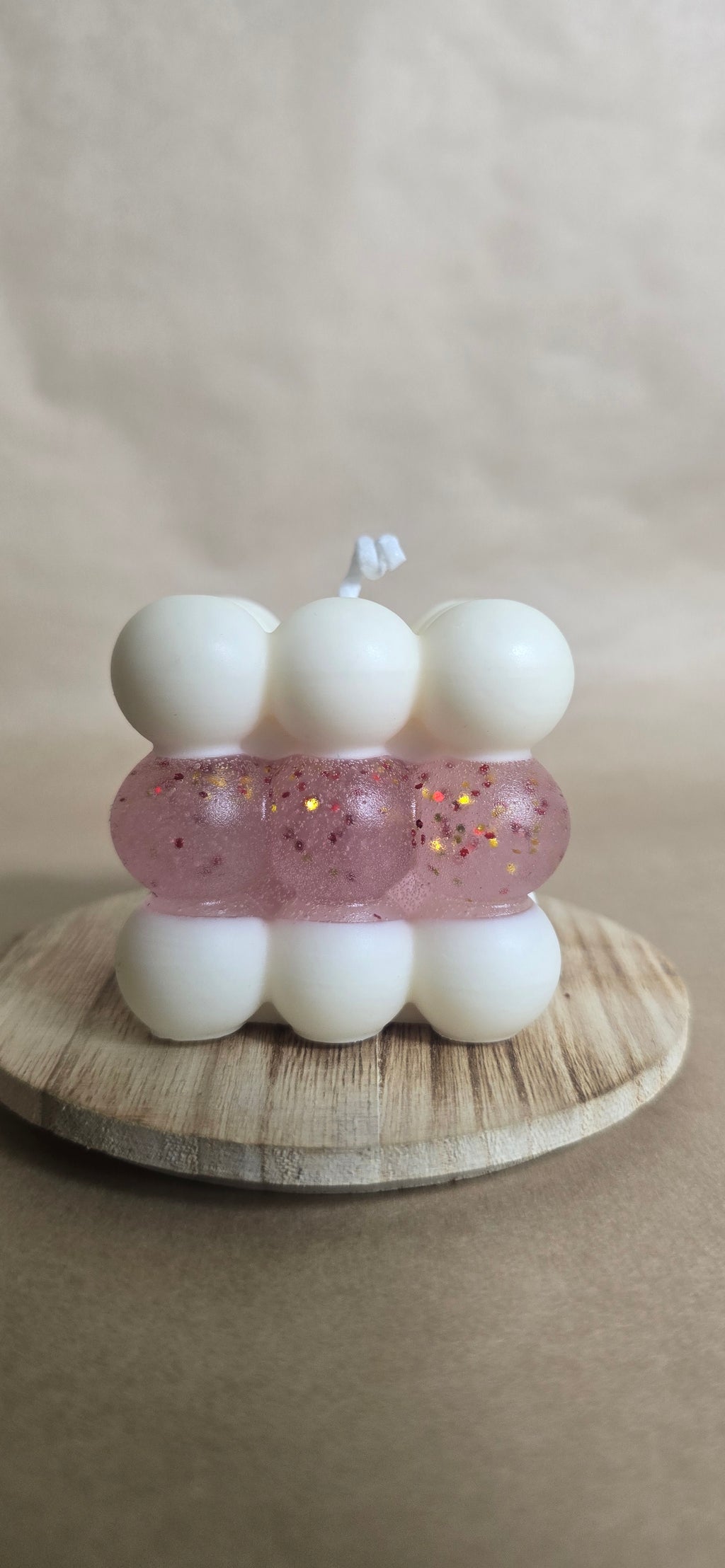 burbuja de cera y gel