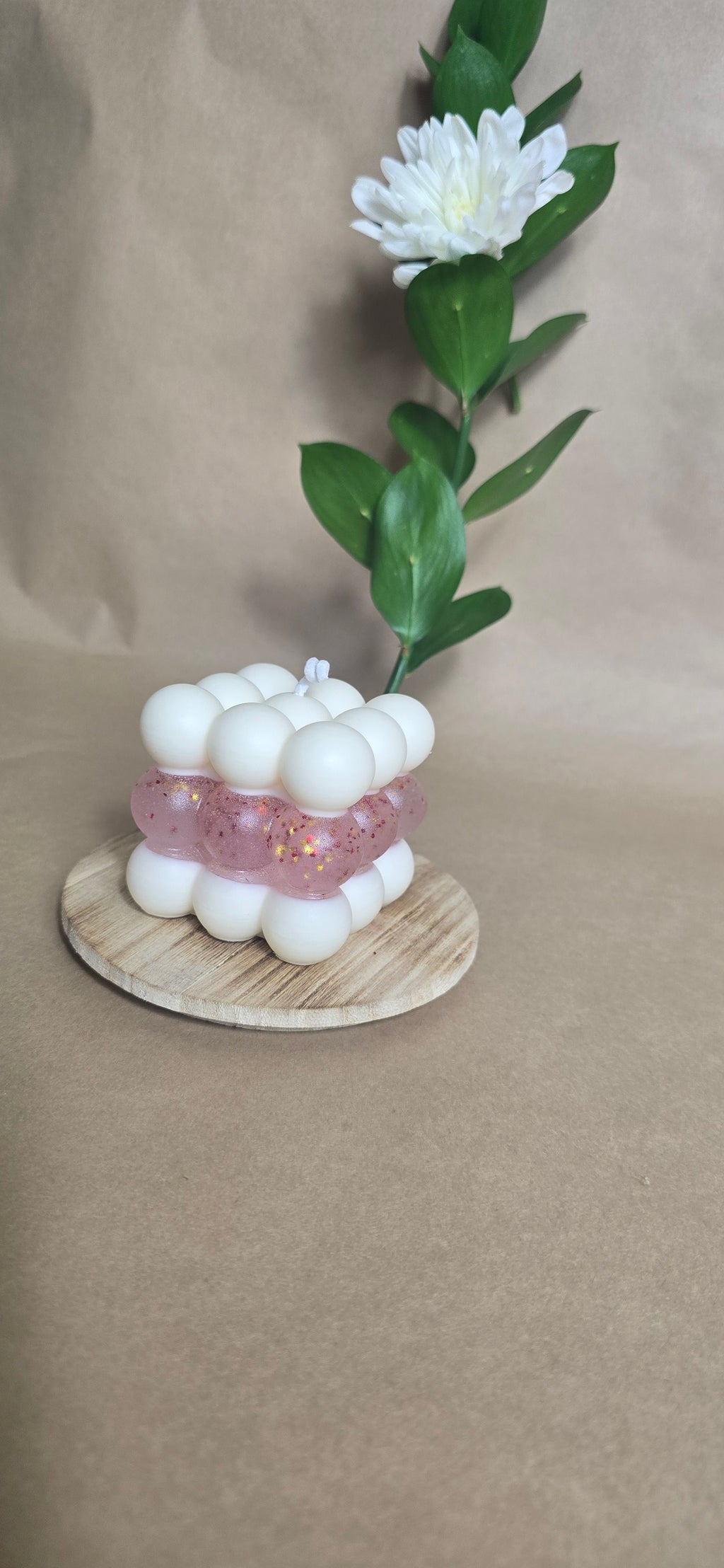 burbuja de cera y gel