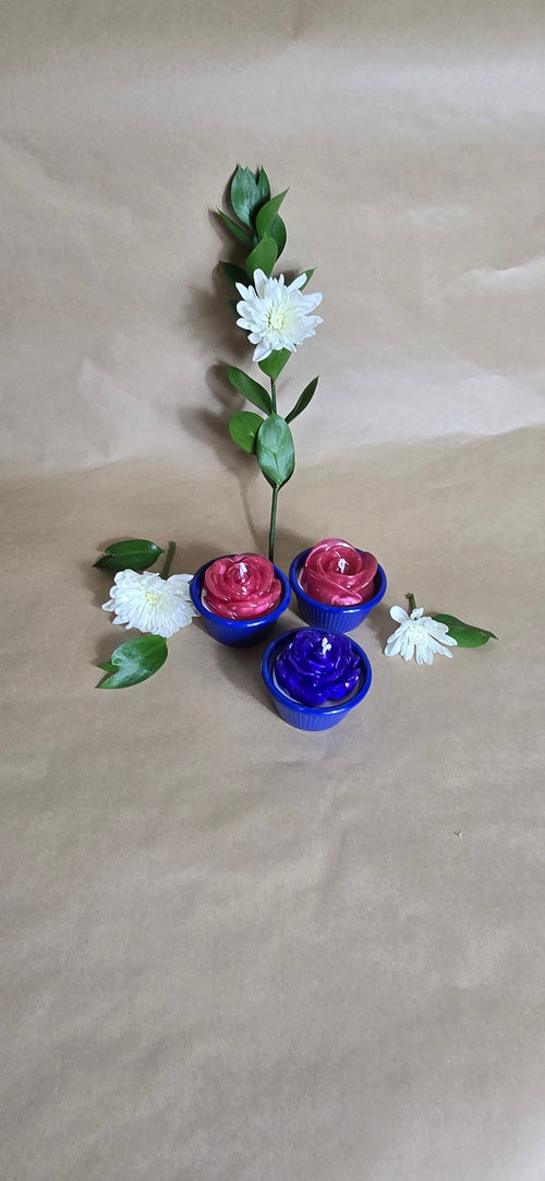 Trío de Velas de Rosas